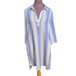 Bella Dahl Light Blue and White Shirt Dress